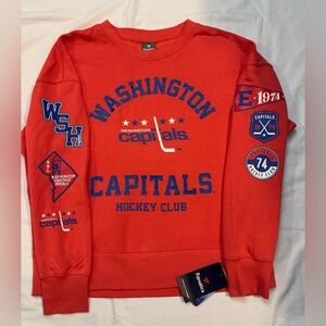 Washington Capitals Fanatics Women’s Oversized Vintage Go Team Pullover Sweater